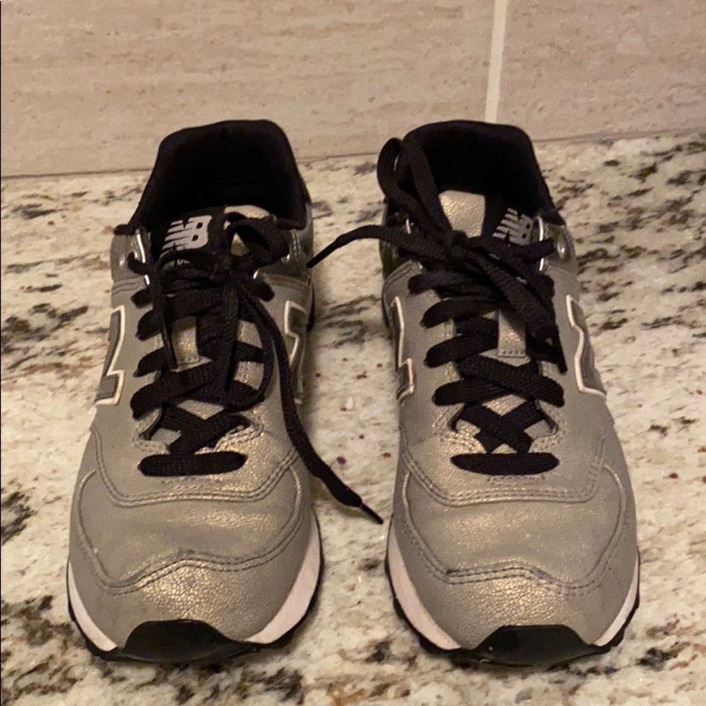 Gold NB 574 Shoes